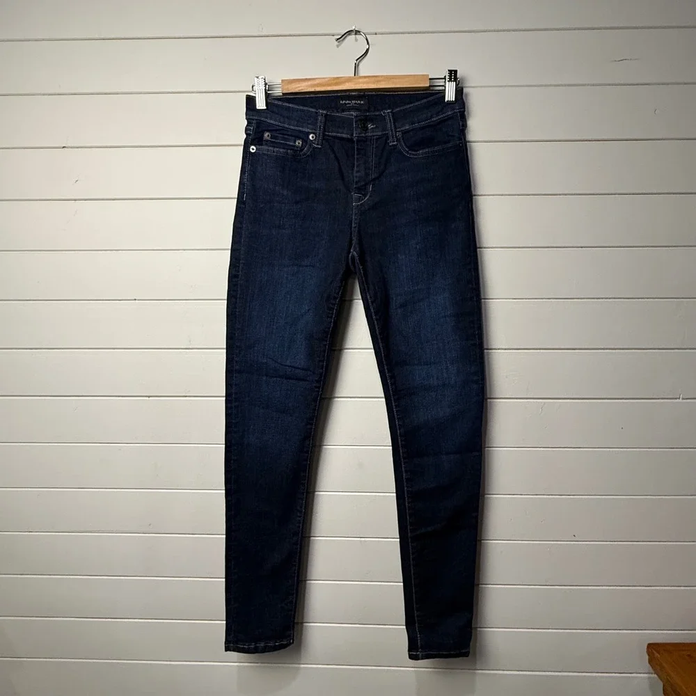 Banana Republic Sculpt Skinny Dark Wash Jeans Womens Size 26/2 Indigo‎ Denim